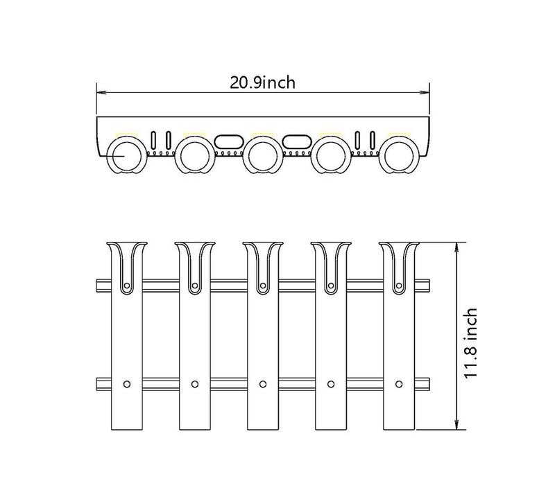 Brocraft Tackle Rack - 5-Rod Poly Black Rod Holder Rack - Image 3
